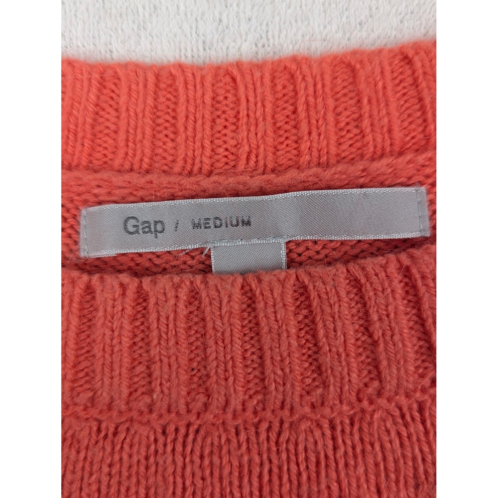 Gap Womens Gray Pink Fair Isle Angora Blend Knit Pullover Sweater Size Medium - Picture 9 of 11